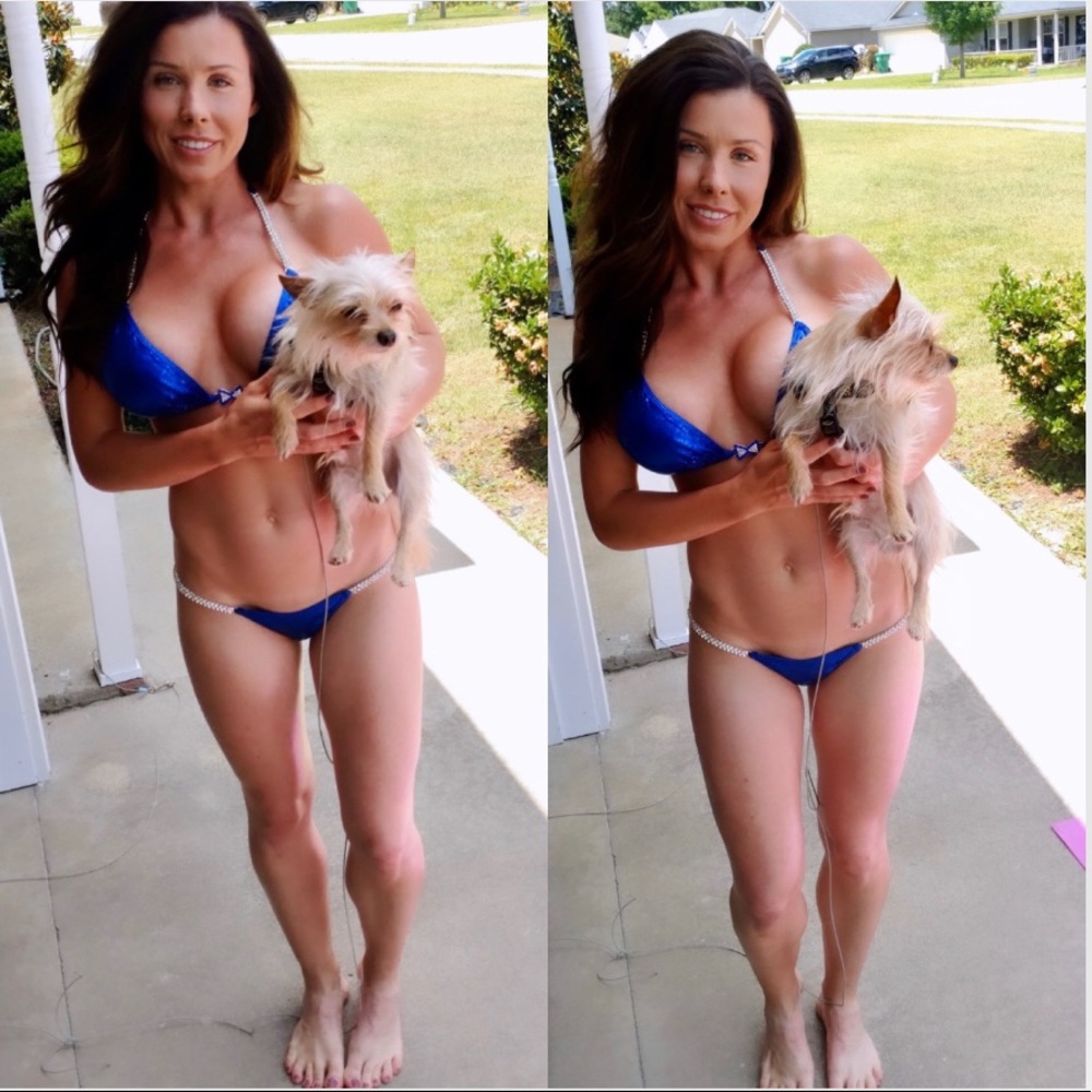 Deep blue NPC competition bikini